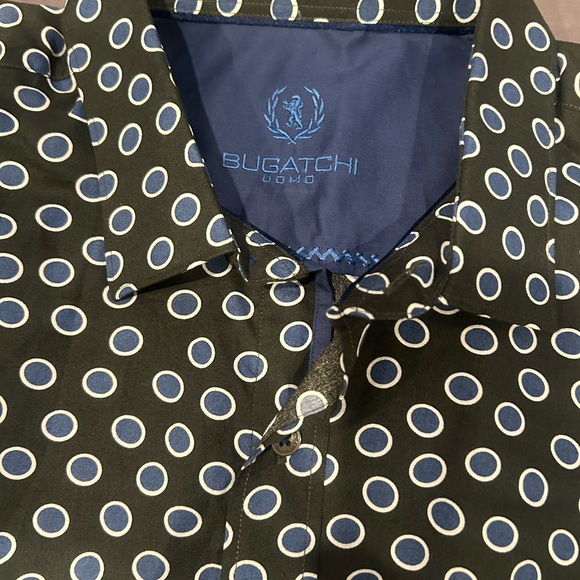 Bugatchi Olive Circle Print Shirt - Picture 2 of 2